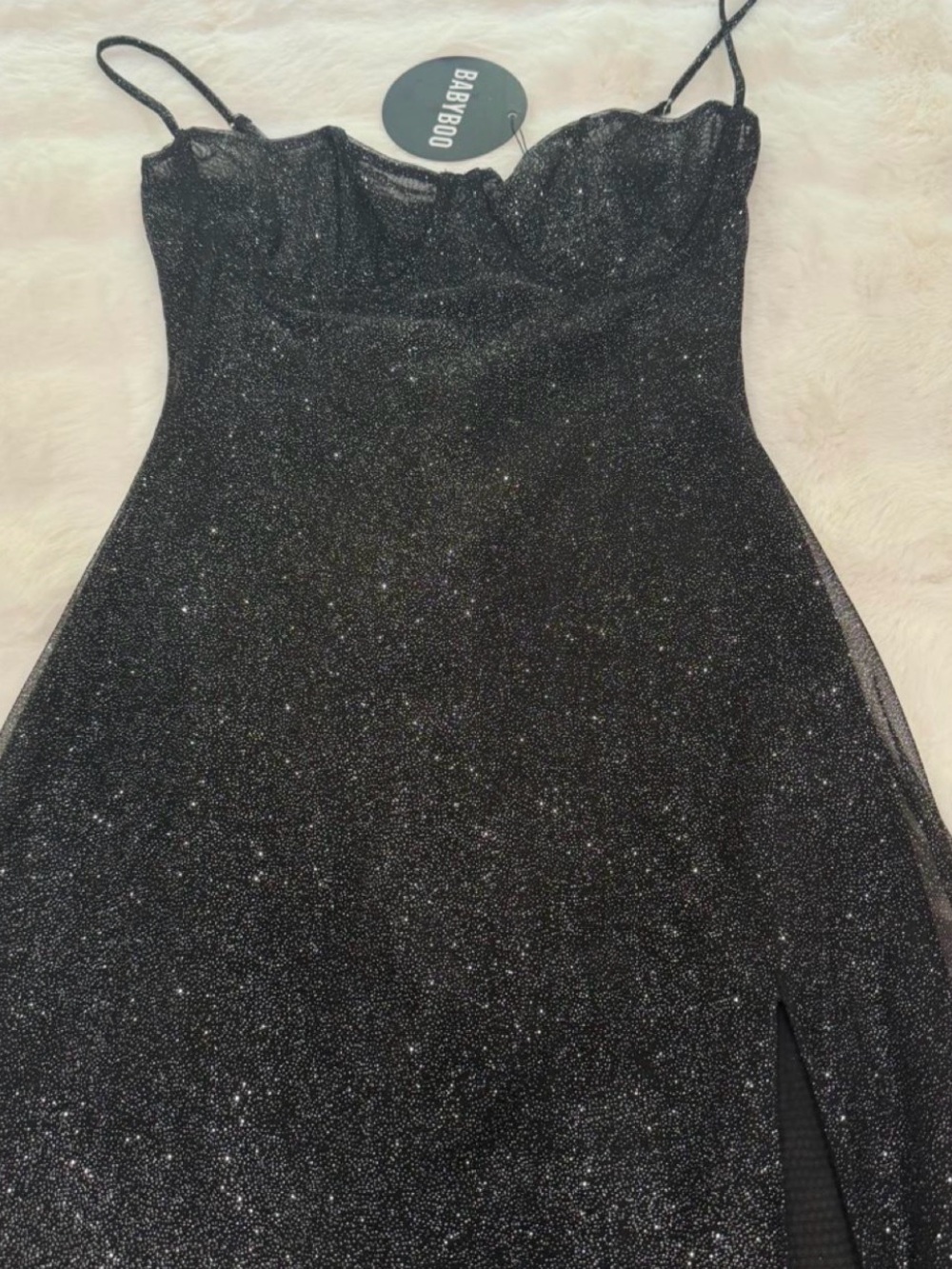 Babyboo pixie Sparkle Mini Dress with Spaghetti Straps - Picture 2 of 4